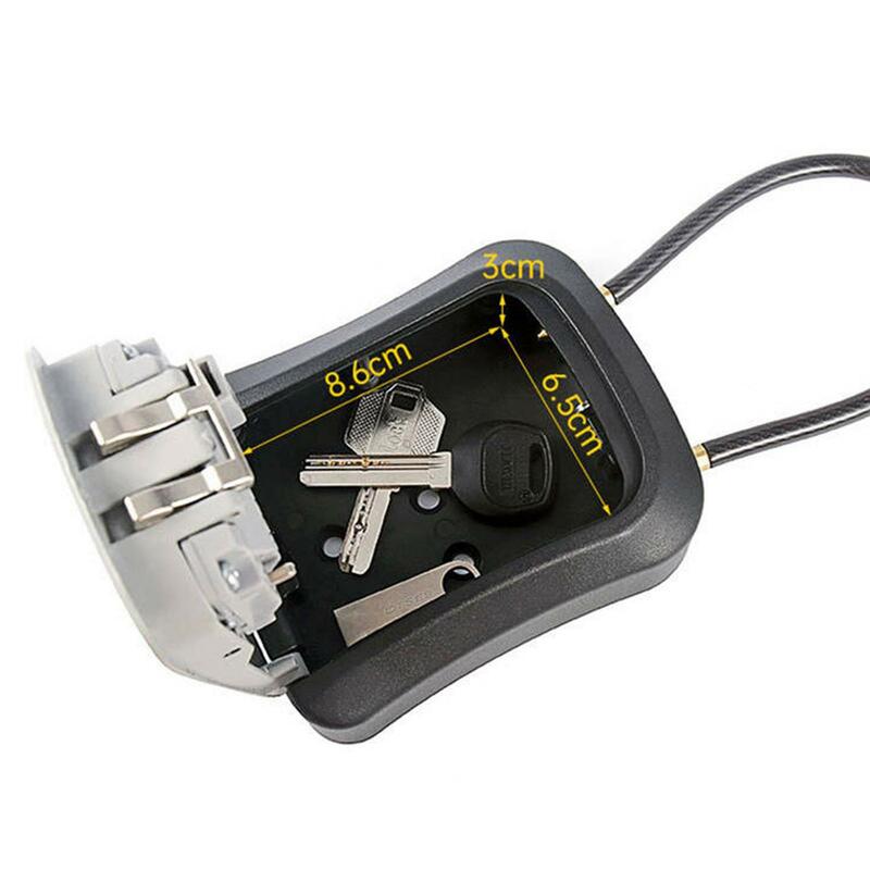 Cassetta di sicurezza per chiavi cassetta di sicurezza con combinazione di 4 cifre catena rimovibile portatile resistente alle intemperie per chiavi di casa, chiavi dell'auto robuste