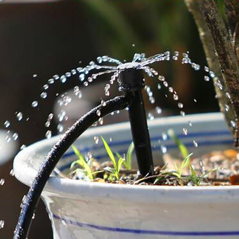 Gotejador cravado ajustável, aspersor, irrigação por gotejamento, emissores, jardim, estufa, dispositivo de rega horticultura, 8 furos, 10 peças