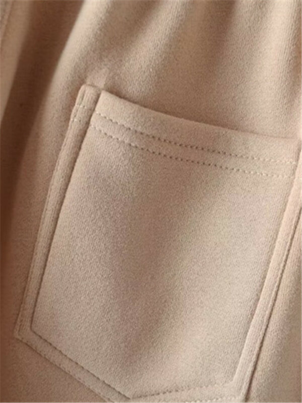 플러스 사이즈 여성 의류 용수철 가을 느슨한 캐주얼 바지, 신축성 허리, 느슨한 크롭 바지, 벨벳 및 두꺼운 바지