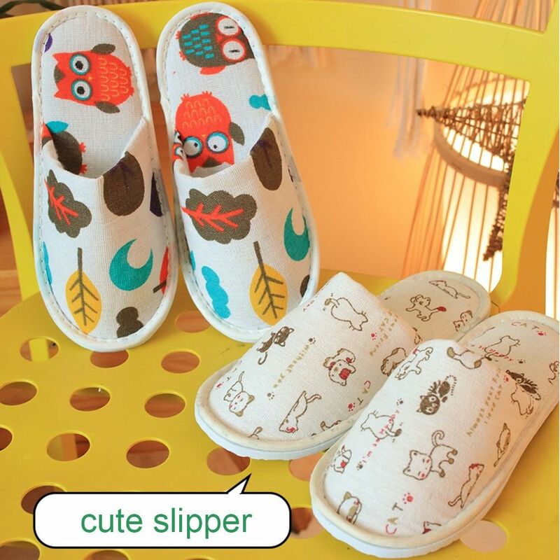 Zapatillas desechables de dibujos animados para niños, pantuflas informales antideslizantes suaves, cómodas, gruesas, para Hotel y jardín de infantes