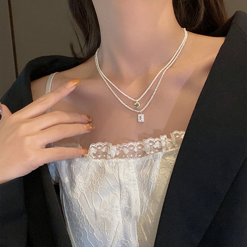 Женское винтажное ожерелье из серебра 925 пробы, со сверкающими бриллиантами