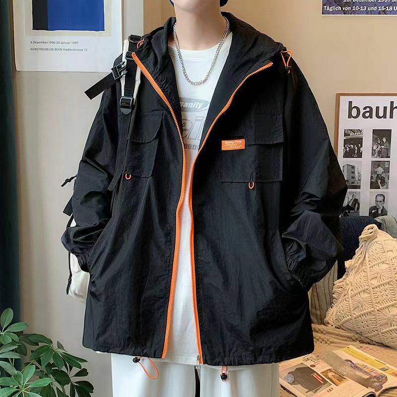 Workwear hooded sun protection suit for men and women, thin and breathable, comfortable and loose jacket, trendy jacket, cool a
