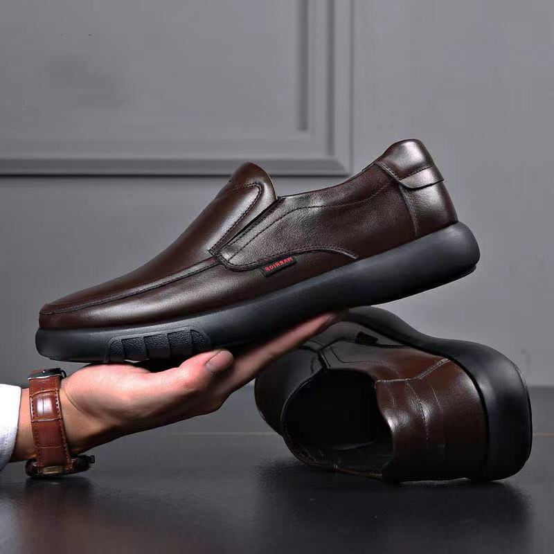 Chaussures en cuir véritable pour hommes, chaussures d'affaires décontractées, respirantes, coordonnantes, semelle souple, automne, nouveau