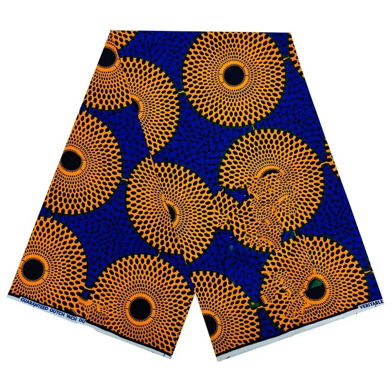 2024 Afican Echt wachs Stoff Näh material Baumwolle Ghana Ankara 6 Meter super hohe Qualität für Kleid Näh material t3