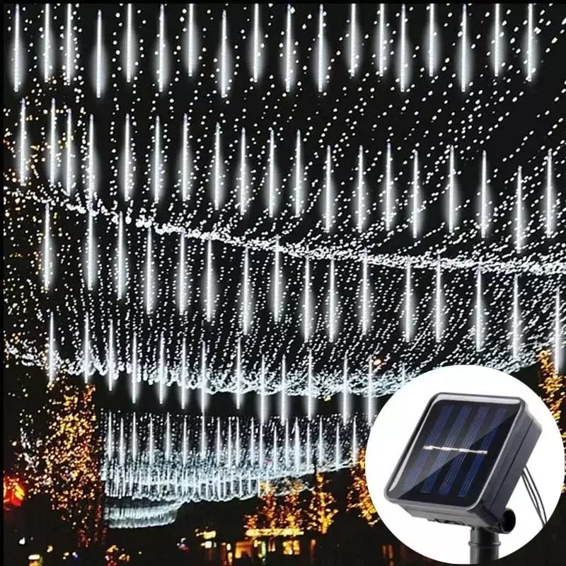 Guirxiété lumineuse LED solaire étanche, pluie de météorites, guirxiété lumineuse extérieure, décor de jardin, rue du nouvel an, décoration de Noël