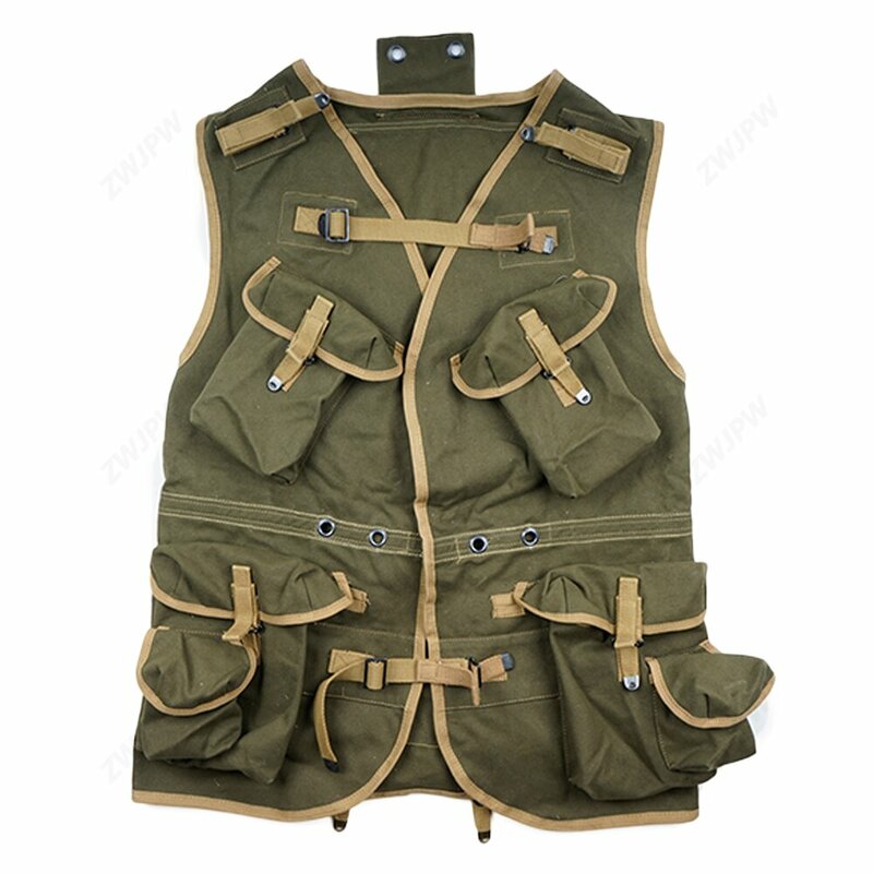 เสื้อกั๊ก assuault WW2กองทัพ D-Day แบบจำลองสีกากีและสีเขียวทหาร