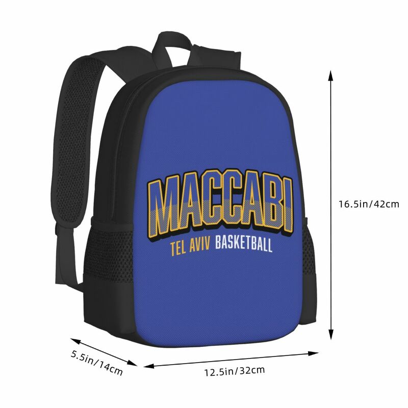 Maccabi Tel Aviv Basketball Travel Laptop Backpack, Business College School Computer Bag Gift for Men & Women