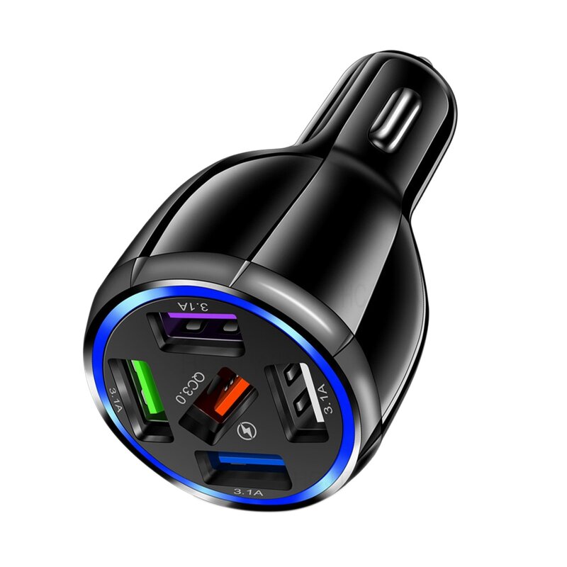 Автомобильное зарядное устройство с 5 USB-портами, быстрая зарядка 3,0, Быстрая автомобильная Зажигалка для Samsung, Huawei, Xiaomi, iPhone, автомобильное зарядное устройство QC