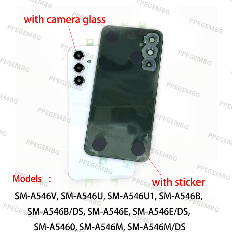 Cristal A54 5G A546 para Samsung Galaxy SM-A54, cubierta trasera de batería, tapa de puerta trasera, carcasa de Panel, lente de cámara, pegatina chaiss