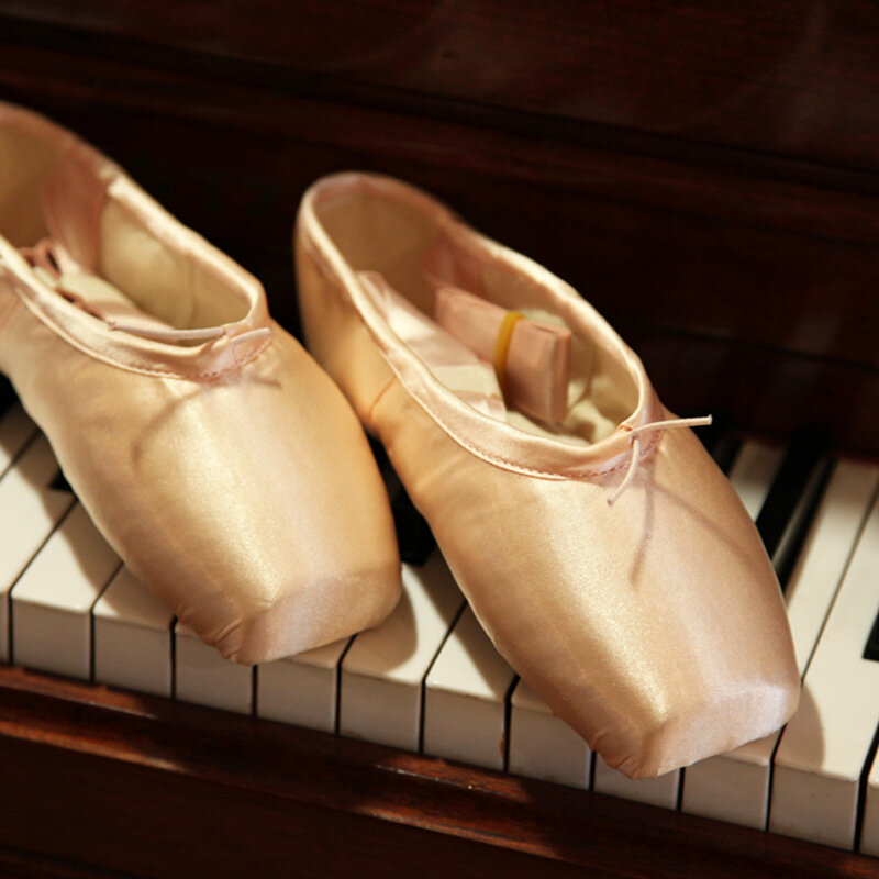 Chaussures de danse de Ballet pour enfants et adultes, chaussures professionnelles avec rubans, chaussures d'entraînement de Ballet