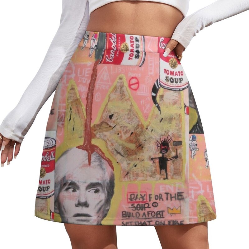 Minifalda de pintura inspirada en Andy Warhol, Falda corta, ropa de verano