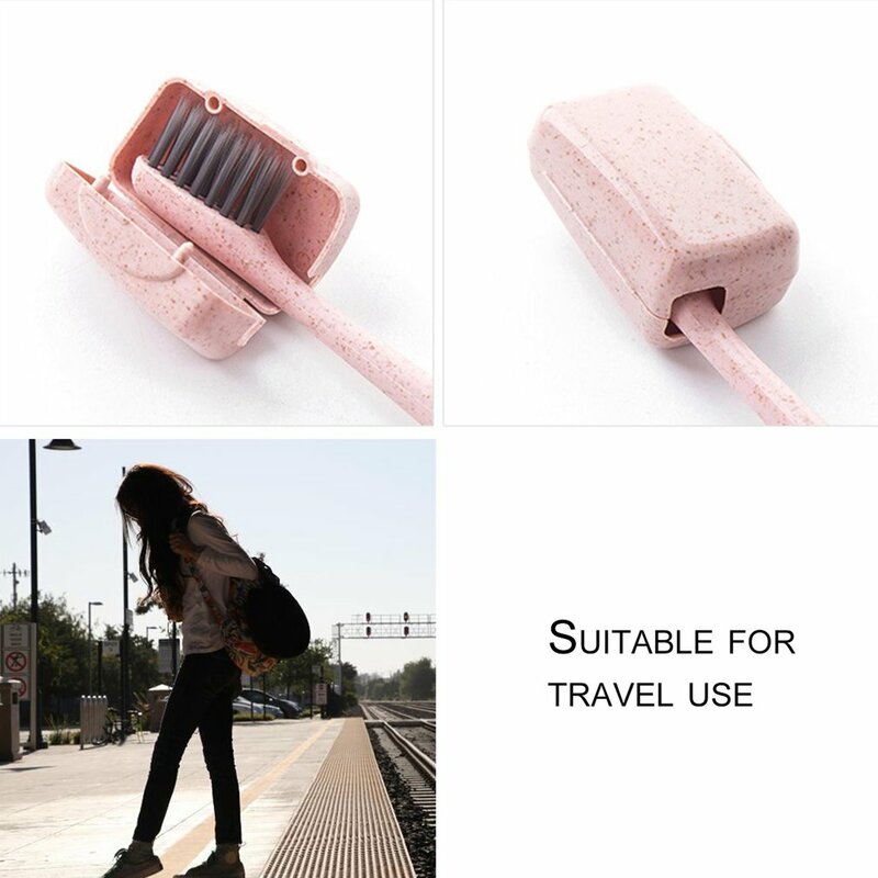 4pcs Toothbrush Heads Cover Wheat Straw Protective Cap Prevent Bacteria For Outdoor Travel Vocation Home Brush Head Anti-dust