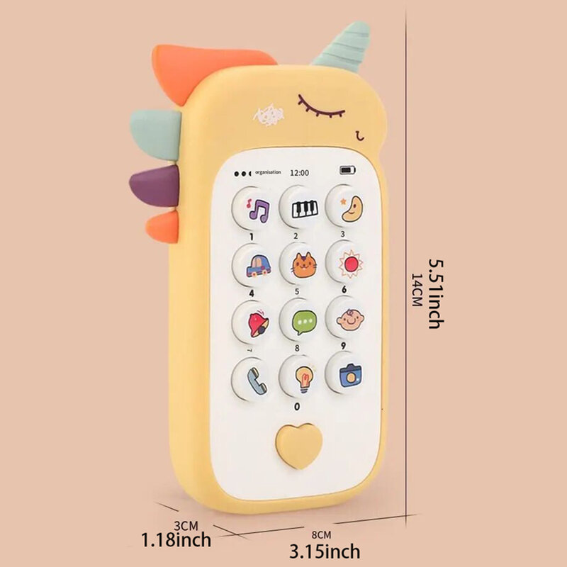 Telefon dla dziecka zabawka muzyczny telefon dźwiękowy zabawki do spania z gryzakiem telefon symulacyjny dla dzieci niemowlę wczesna zabawka edukacyjna prezenty dla dzieci