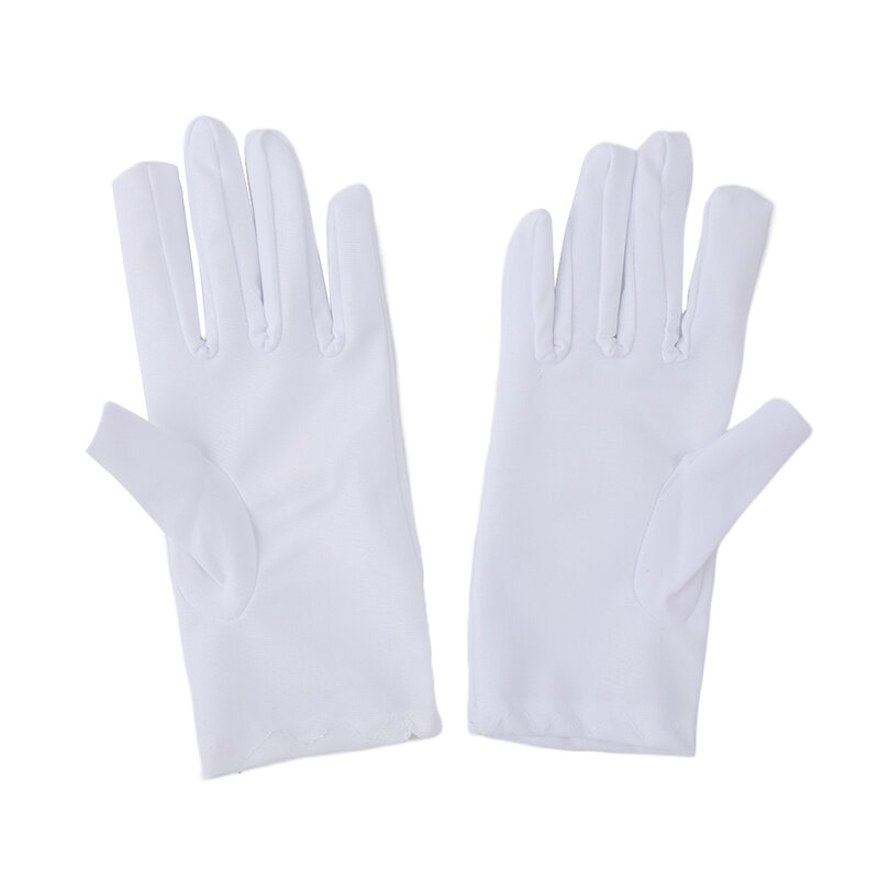 1pair New Fashion White Kids Gloves Boys and Girls White Dancing Dress Etiquette Gloves Stage Performance Spandex Elastic Gloves