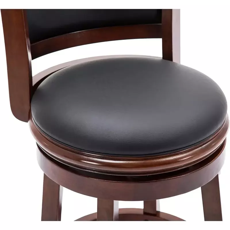 เก้าอี้สตูลสตูลบาร์หมุนได้สูง34นิ้วพร้อมเบาะหนังสังเคราะห์ด้านหลังเก้าอี้บาร์