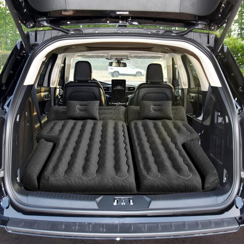 Colchón de aire para SUV, cama extragruesa de superficie Oxford para asiento trasero de coche SUV con bomba de aire eléctrica, colchón de Cable de carga de 3M