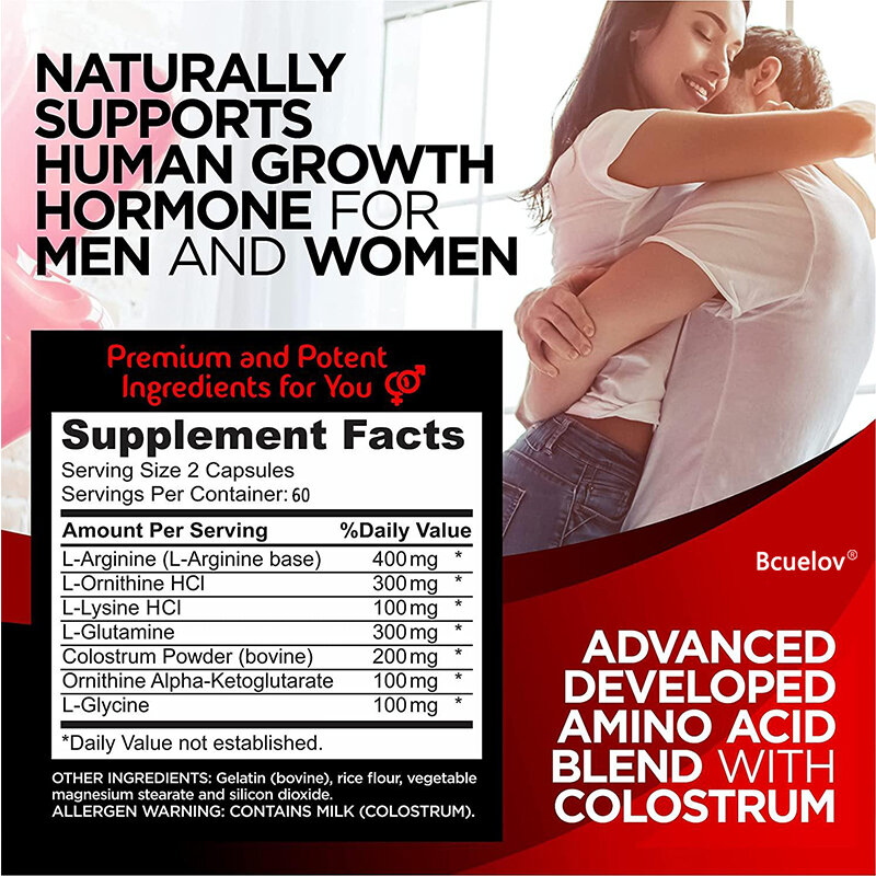 Suplement HGH dla mężczyzn i kobiet, naturalne wsparcie ludzkiego hormonu wzrostu, budowanie mięśni, wzrost mięśni, regeneracja po treningu