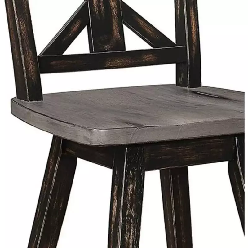 طقم مقاعد بار من الخشب الصلب ، طاولة مطبخ جزيرة مقعد بار ، مسند ظهر ومسند للقدمين ، كرسي بار ، 2 *