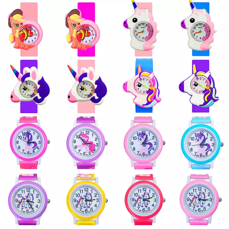 Reloj de dibujos animados para bebés y niños, cronógrafo de cuarzo con diseño de unicornio, ideal para estudiantes, regalo