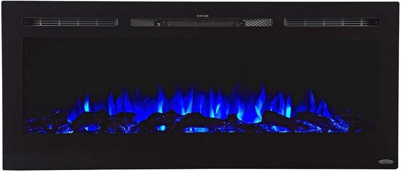 サーモスタット付きスマート電気埋め込み暖炉、30のリアルなメンバーの色、炎オプション、幅50インチ、1500w
