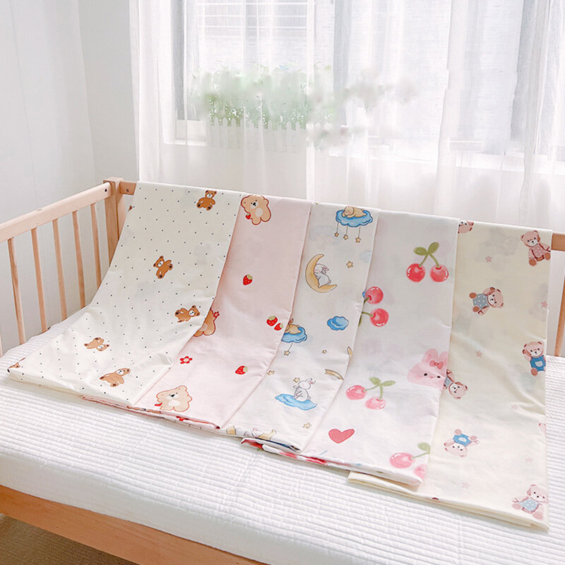 INS Style Cute Cartoon Newborn Baby Cot Duvet Cover Case Infant Toddlers Cotton Quilt Cover Duvet Case Children Beddings Set