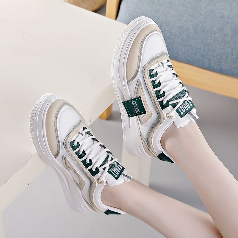 Women's Shoes 2023 Summer New Korean Edition  Student Thick Sole Leather Panel Shoes Outdoor Leisure Sports Shoes