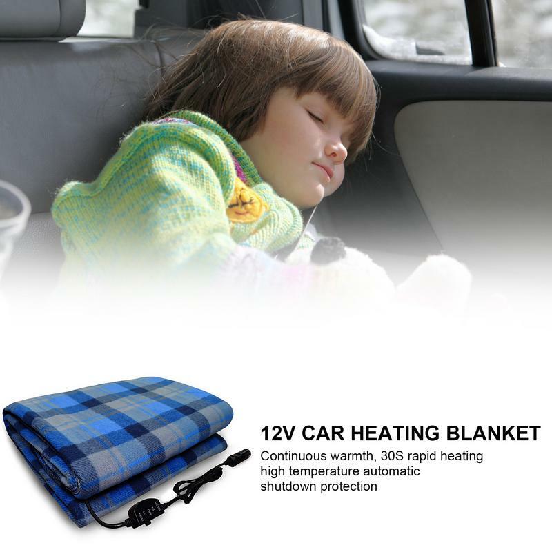 Selimut pemanas mobil elektrik 12 Volt, selimut luar ruangan pemanas mobil portabel dengan mesin dapat dicuci, lemparan luar ruangan untuk truk SUV