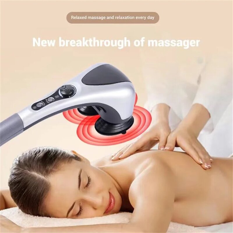 Bastone per massaggio a doppia testa martello per massaggio Multi-testa collo vita strumento per massaggio alle gambe massaggiatore a infrarossi martello per massaggio a vibrazione