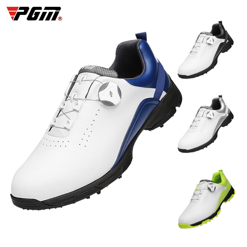 Pgm sapatos de golfe dos homens à prova dwaterproof água respirável sapatos de golfe masculino rotativa cadarços esportes tênis antiderrapante formadores xz143