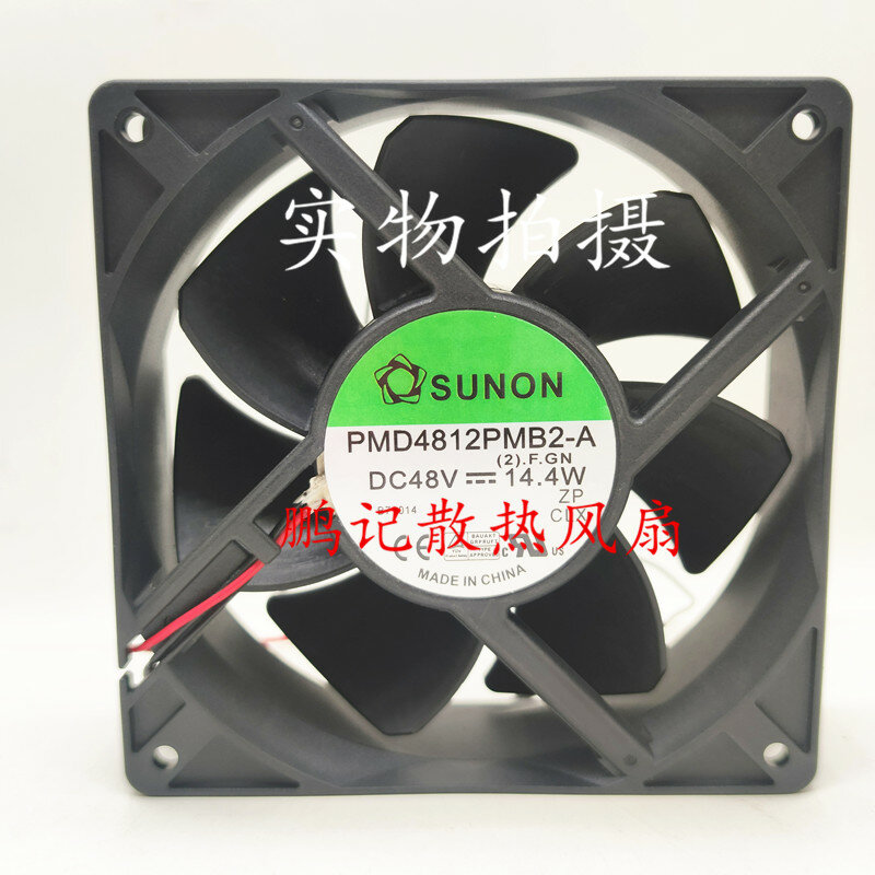 Sunon PMD4812PMB2-A (2) .gn dc 48v 19.2w 120x120x38mm พัดลมทำความเย็นเซิร์ฟเวอร์2สาย