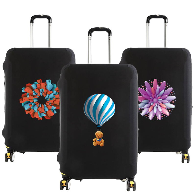 Cubierta protectora de equipaje de 18 a 28 pulgadas, maleta con patrón de la serie 3D de moda, bolsas elásticas antipolvo, accesorios de viaje
