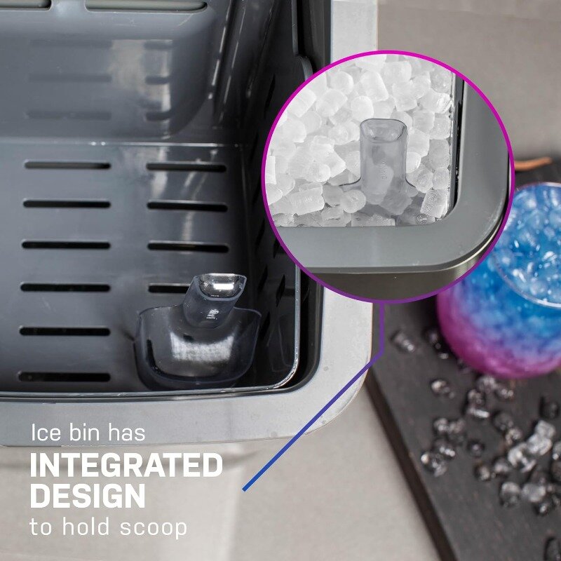 Fabricante de gelo portátil Nugget com tanque lateral, Countertop Pebble Ice Maker, Faz até 34 lbs, GE Perfil Opal 1.0