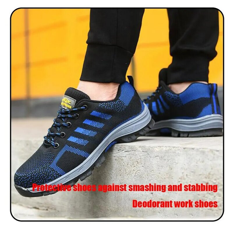 Wysokiej jakości niezniszczalne buty unisex mężczyźni i kobiety stalowy podnosek obuwie robocze bhp buty odporne na przebicie antypoślizgowe trampki