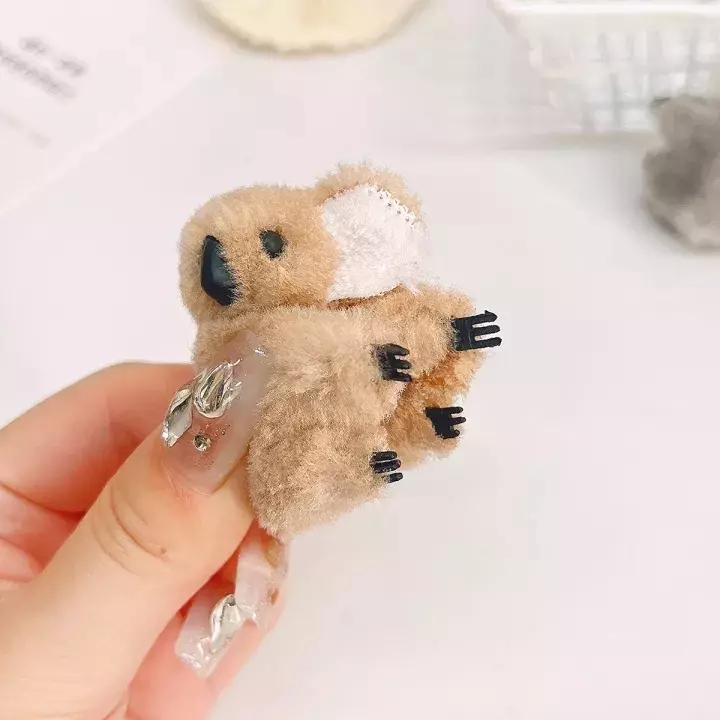 1/4 pz peluche Koala orso decorazione dei capelli fermagli per capelli forcine per capelli animali Clip artiglio per ragazze copricapo Koala Barrettes accessori