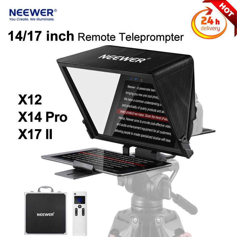 NEEWER-Teleprompter remoto X12/X14 Pro/X17 II, 14/17 pulgadas, Compatible con iPad Pro, iPad Air Galaxy Tab