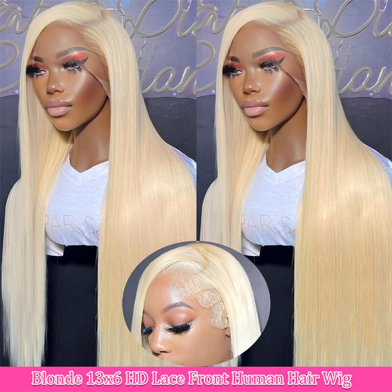 613 Lace Front Wig Human Hair Blonde 13X6 HD Transparent Lace Front Wigs Human Hair 180% Density Blonde Glueless Wigs Human Hair