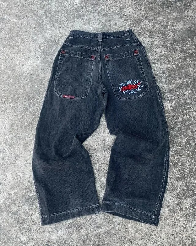 JNCO-pantalones vaqueros rectos Y2K para hombre y mujer, Jeans Vintage de pierna ancha, bordados, Harajuku, Hip Hop, calle, gótico, informal, alta calidad