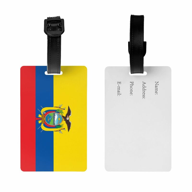 Plakietka bagażowa z ekwadorem na walizki urocza ekuadoreańska dumna etykietki na bagaż z ochroną prywatności