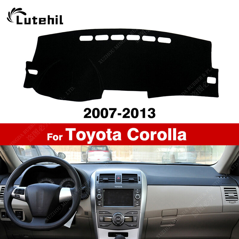 Car Dashboard Cover For Toyota Corolla 2007 2008 2009 2010 2011 2012 2013 Dash Mat Sun Shade Anti-UV Carpets Car Accessories