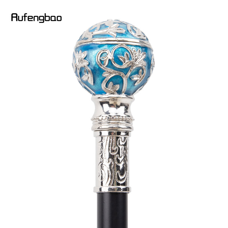 Сине-белый цветочный шар, белый трость для ходьбы, модная декоративная трость, элегантный джентльмен, ручка для ходьбы, 90 см