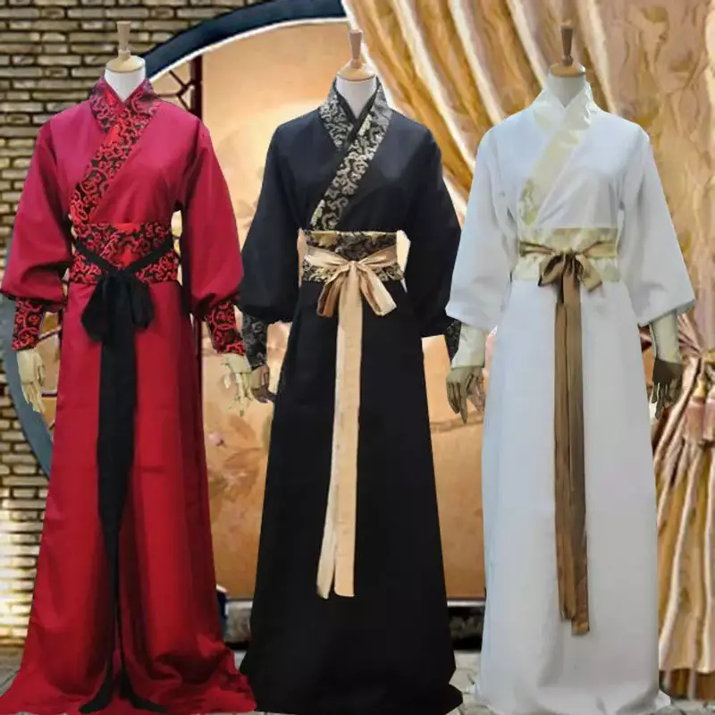 Cosplay de seda chinês masculino, trajes antigos de cavaleiro, quimono adulto masculino, palco étnico vintage tradicional, traje de dança, hanfu