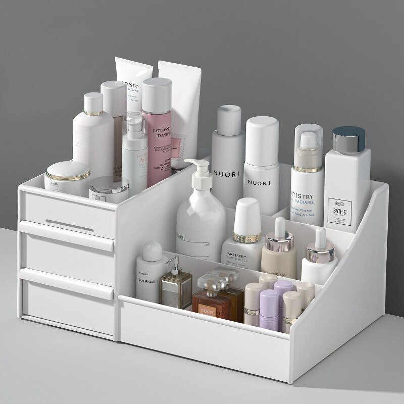 Новый ящик для хранения макияжа отделка общежития Пластиковая Полка Косметика Уход за кожей туалетный столик Рабочий стол