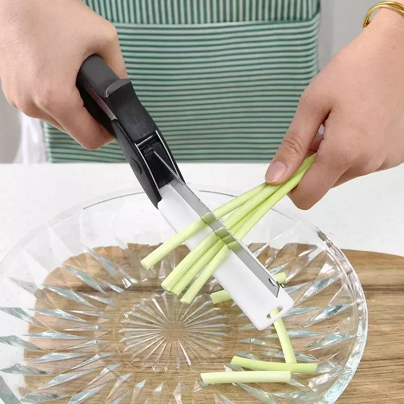 Funkcjonalne nożyczki kuchenne inteligentne nożyczki do nóż do krojenia żywności 2 w 1 nożyczki warzywne dobry pomocnik w kuchni
