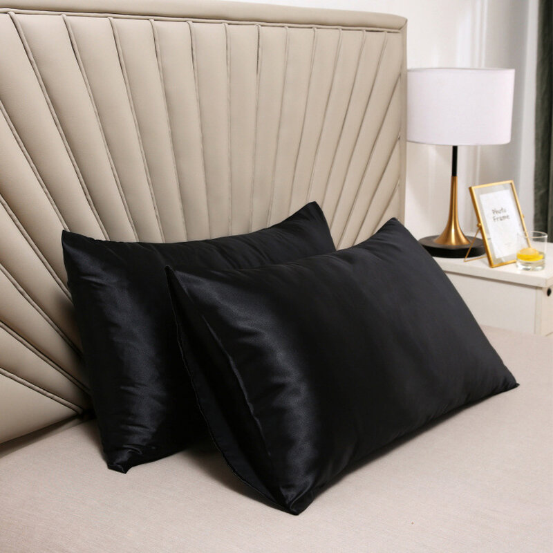 Funda de almohada de seda satinada para el hogar, funda de almohada cómoda, 100% seda