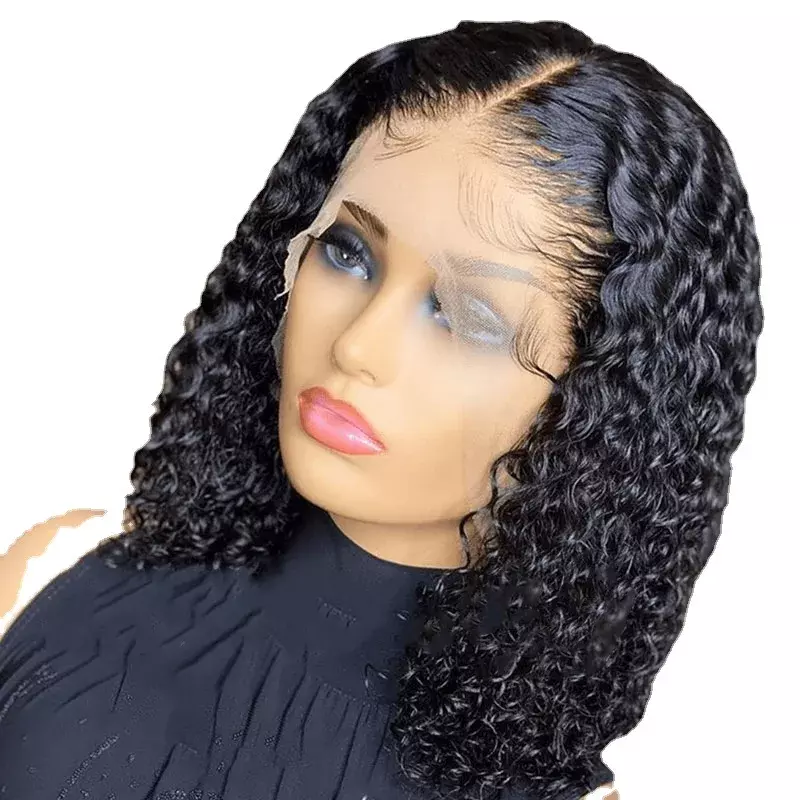 European and American fashion wigs, women's front lace headband wigs, gradually changing color in the middle, African short curl