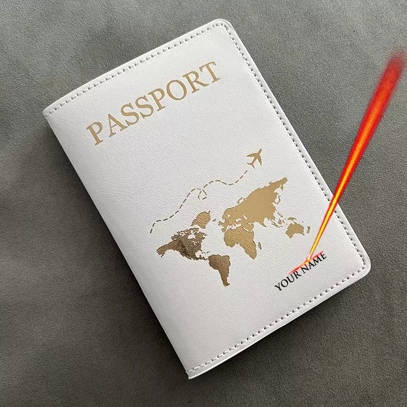 Linda funda de pasaporte personalizada para mujer con nombres grabados, soporte de pasaporte para parejas