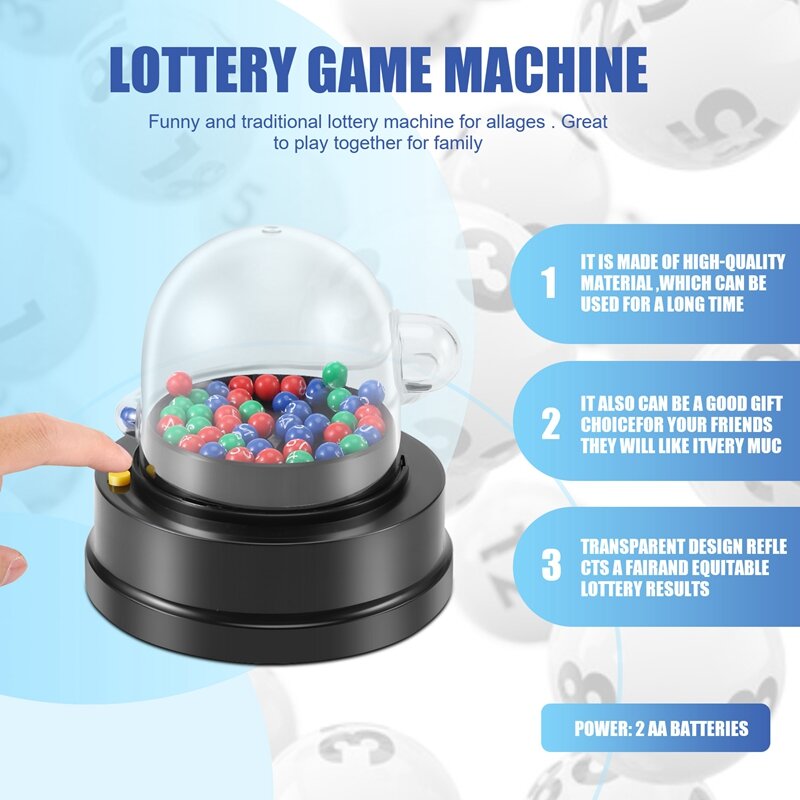 Elektrische Gelukkige Loterij Speelgoednummer Plukmachine Mini Loterij Games Schudden Geluksbal Entertainment Bordspel Gezelschapsspellen