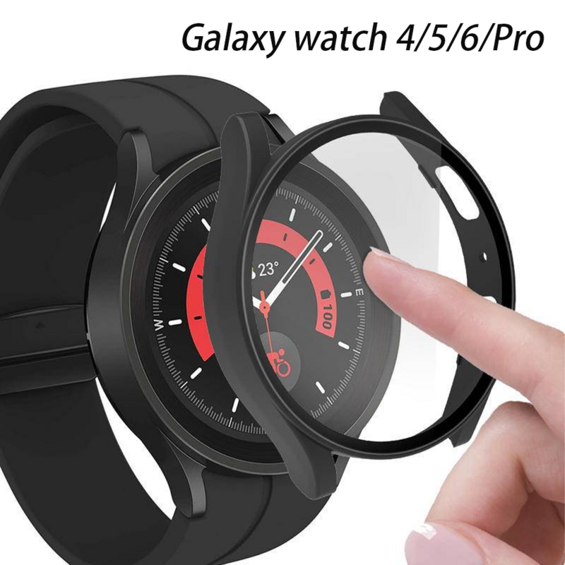 Funda para Samsung Galaxy Watch 5 pro, Protector de pantalla de 45mm, 4, 5, 6, 44mm, 40mm, parachoques de PC, vidrio templado, funda para Galaxy watch 6