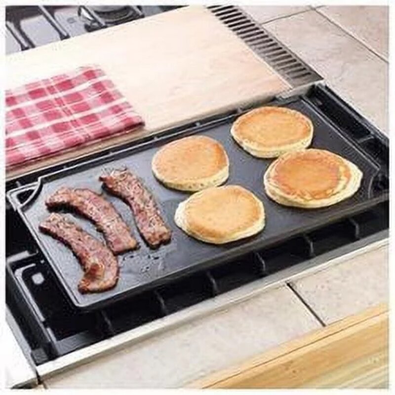 Cast Iron Seasoned Double Play Reversible Grill/Griddle, Black