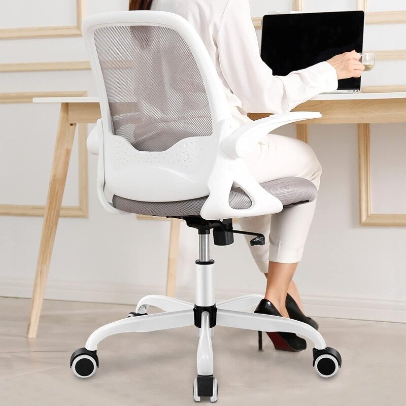 KERDOM Office Chair, Ergonomic Desk Chair, Breathable Mesh Computer Chair, Comfy Swivel Task Chair with Flip-up Armrests